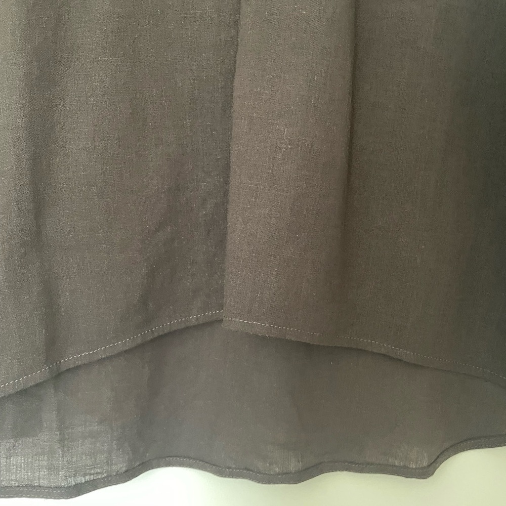 Simple Project Minimalist Oversized Brown Deep V-Neck Blouse shirt S - Picture 7 of 11